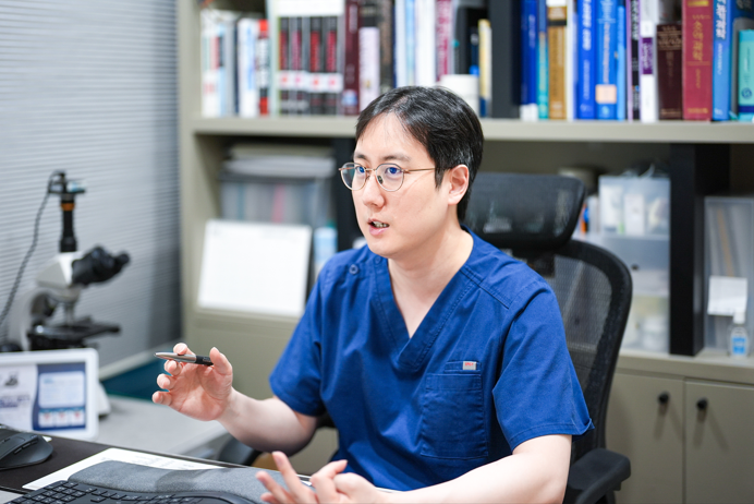 Urologist explaining information during a consultation