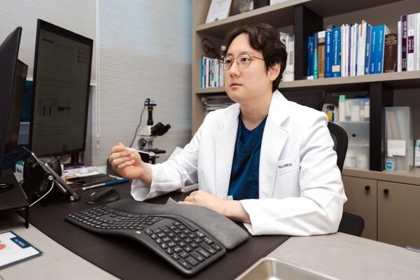 Urologist explaining information during a consultation
