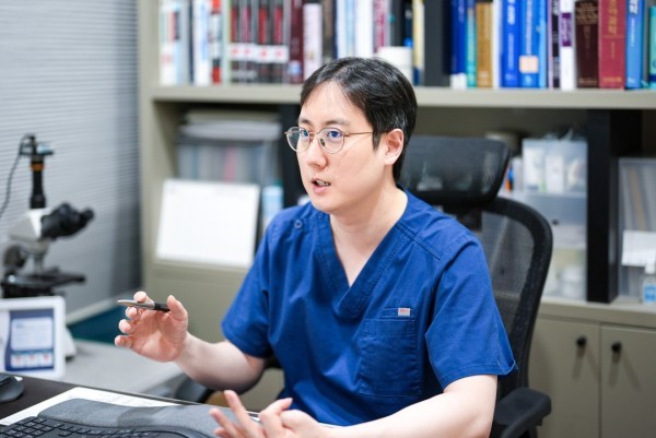 Urologist explaining information during a consultation
